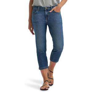 Lee Women's Legendary Straight Capri Jean (Blue, Size 16)