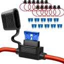 10 Pack 14 AWG Inline Fuse Holder - 12V-DC ATC/ATO 14 Gauge Fuse Holder for 15A Blade Fuse