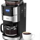 Gevi 10-Cup Drip Coffee Maker with Built-in Burr Grinder & Programmable Timer, 1.5L Water Tank, Auto Keep-Warm, Reusable Filter - Fresh Ground Coffee Machine (Black)