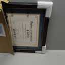 GraduationMall 14x20 Double Diploma Frame, Display 8.5x11 Certificate with Navy over Gold Mat,Tempered Glass,Mahogany with Gold Beads