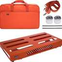 GOKKO Guitar Pedal Board 22" x 12.6" Guitar Pedalboard with Power Supply Bracket, Includes Carry Bag & Mounting Tapes (Orange, GKS-22OR)
