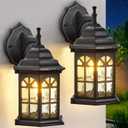 Garage Lights Outdoor Wall - 2 Pack Vintage Farmhouse Style Wall Sconce Light Fixtures Black Waterproof Front Door Lights Outdoor Lighting (11.3 inch)
