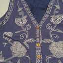 Verdusa Women's Western Outfit Cowgirl Embroidered Vest Tops Button Floral Boho Tank Top (Dark Blue, Medium)
