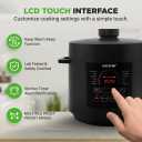 NutriChef Electric Pressure Cooker 6 Quart Capacity | 9 Function Digital Countertop Pressure Cooker | Adjustable Time & Temperature | Cook, Bake, Steam, Broil, & Braise | 13.1 x 11.4 IN | Black