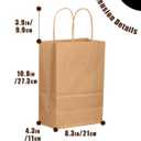 qiqee 400-Packs Brown Paper Gift Bags with Handles Bulk 10.6"x8.3"x4.3" Medium Size Paper Bags Multiple Uses