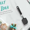 Silicone Spatula Turner, GEEKHOM Mini Silicone Cookie Spatula for Nonstick Cookware,600F Heat Resistant Flexible Small Kitchen Turner, Cooking Utensils Non Scratch Flipper for Burger, Egg, Baking (1 Pack, Black)