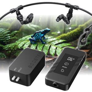 Automatic Reptile Misting & Humidifying System, Auto Rain Sprayer, 2 Nozzles, Auto Reptiles Mister for Terrariums, Chameleon Cages, Plants, Paludariums, Frog Snake Enclosures