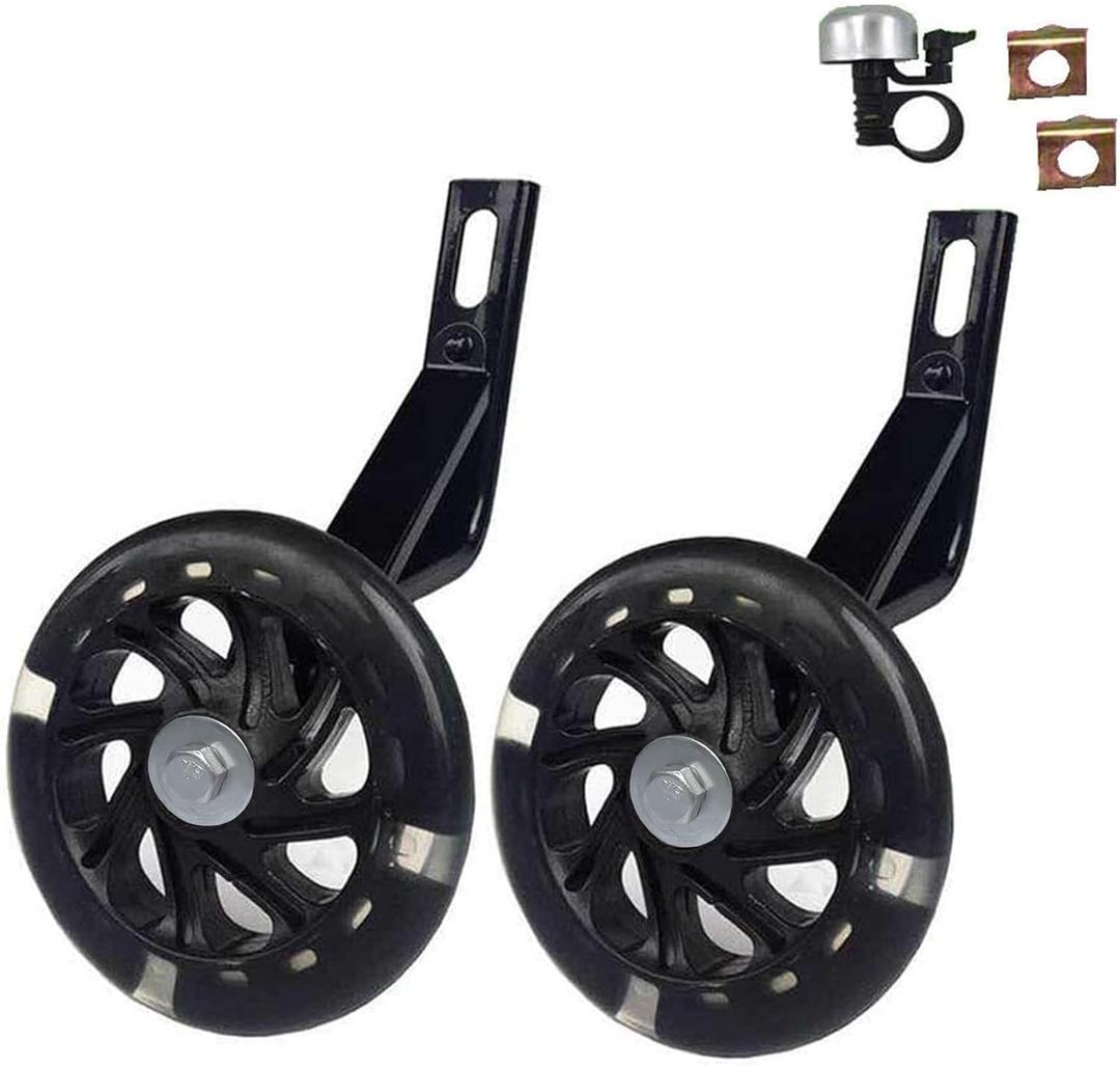 Training Wheels for Bike,Compatible for Bikes of 12 InchFlash Mute Wheel (black)