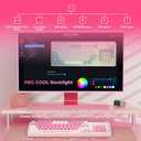 AULA 99 Key Keyboard, Wireless Gaming Keyboard Bluetooth Computer Keyboards Creamy Cute with Number Pad RGB Backlit Tri-Mode BT/2.4GHz/USB-C - Pink