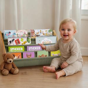 ZICOTO Decorative Kids Bookshelf - Modern Montessori Shelf for Nursery or Playroom - Holds Up to 20 Books & Small Toys (Sage)