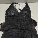 JuicyRose Open Back Lingerie Lace Babydoll Sleepwear Plus Size (3X-Large, Black)