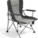 WILDROOTS Heavy Duty Camping Chair 500LBS Capacity, Portable Outdoor Chair Durable Padded Folding Chair Beach, Fishing
