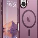 SUPFINE Magnetic for iPhone 17 Case (Compatible with MagSafe)(Military Grade Drop Protection) Translucent Matte Shockproof with Anti-Fingerprint Phone Cover 2025,Wine Red
