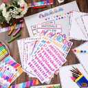 96 Pcs Science Fair Board Supplies 60 Trim Scalloped Poster Boards 24 Presentation Border Stickers 4 Self Adhesive Project Titles 8 Letter Sticker for Classroom Display(Oh Happy Day Style)
