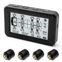 Tire Pressure Monitoring System, Trailer TPMS with 10 Theft Sensors, Solar Power Trailer Tire Pressure Monitor,80ft 5 Alert Modes, for RVs, Trailers, Heavy Trucks (3.7"-4S)