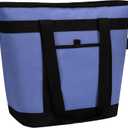 Insulated Cooler Bag, Reusable Grocery Bags for Hot/Cold Food, Thermal Food Delivery Bag for Beach, Travel, Picnics (8"D x 20"W x 15"H, Blue)