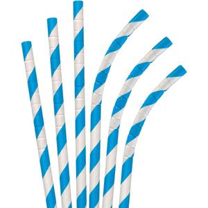 7.75 Blue Stripe Jumbo Eco-Flex Paper Straws, 4,800 ct. (One Size)