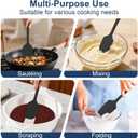 4 Pcs Silicone Spatula Set, 11.4 In, 600F Heat Resistant Rubber Spatulas for Baking, Cooking & Mixing, Flexible and Non-Stick Kitchen Utensils, Seamless & Dishwasher Safe (Black)