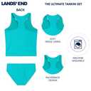 Lands' End Girls' UPF 50+ Swim Bikini Bottom and Racerback Tankini Set, Ceramic, Medium