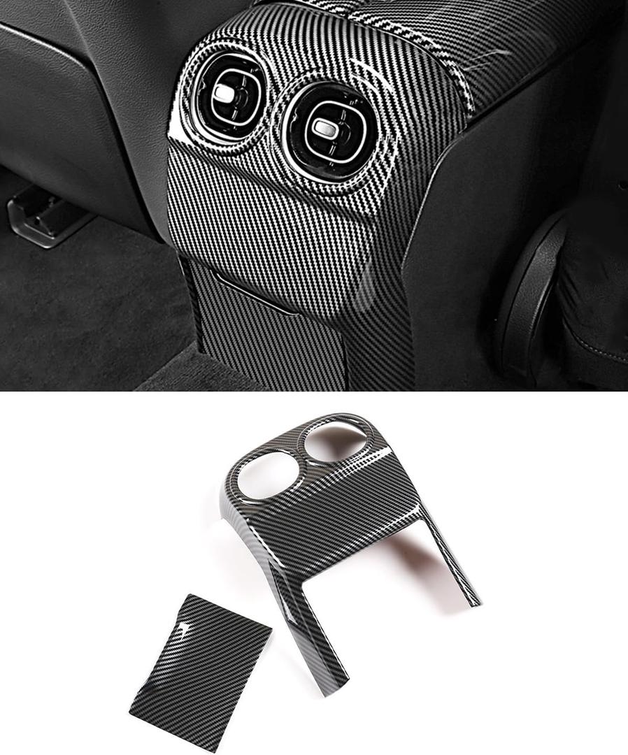 for Mercedes-Benz C W206 Carbon Fiber Pattern Interior Decoration A/C Vent Frame, Rear Air Outlet Frame Cover Carbon Fiber Style Vent Trim Fits for C Class W206 Accessories 2022 2023 2024