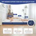 CYMULA Folding Mattress Full Size, Memory Foam 6 inch Tri Portable Trifold Mattress Futon Topper Full with Breathable & Washable Cover, Murphy Bed Guest Bed RV Trips,52"73"6"