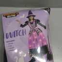 Spooktacular Creations Halloween Witch Costume Kids, Light Up Witch Dress with Hat and Broom for Girls, Toddlers Bat Outfit Set for Halloween Costumes Role Play Parties, Pink (Large(10-12 yrs)