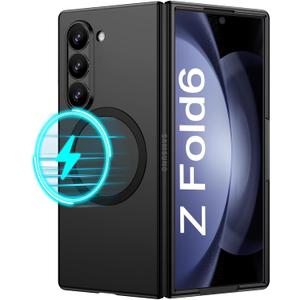 BENTOBEN for Samsung Galaxy Z Fold 6 Case, Soft Silicone Gel Rubber Bumper Slim Hard PC Thin Shockproof Protective Cover for Samsung Z Fold 6 5G 7.6-inch, Black