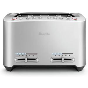 Breville BTA840XL Die-Cast Smart Toaster, 4 Slice, Brushed Stainless Steel