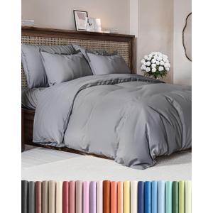 Duvet Cover Queen Size Set - Extra Soft Queen Duvet Cover 90" x 90" with 2 Pillow Shams - Hotel Luxury, Easy Care & Fade Free w/ Zipper Closures & Ties - All Season, Comfy & Breathable (Steel Blue) (06 - Steel Blue (No Comforter))