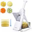 SupMaKin Safe Mandoline Slicer for Kitchen, Potato Slicer for Chips, Vegetable & Food Slicer,Thickness Adjustable 0.1-8 mm, Kitchen Faster Slice Artifact White (Only Slice)