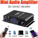 Romicta 4 Channel Bluetooth 5.0 Stereo Amplifier, 50Wx4 Home Audio Stereo Receiver, 1200W Max, USB/SD/FM, Class D HiFi Power Amp for Home Theater, Car & Karaoke, Includes Remote & Power Adapter