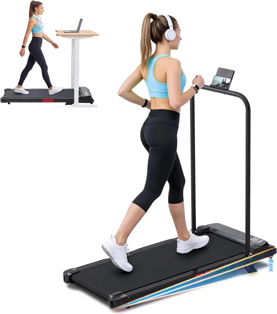 UYOGA Portable Walking Pad Treadmill with Incline and Handle Bar