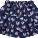 Flofallzique Girls Jean Skirts with Short Underneather Ruffle Toddler Denim Skorts 12Y