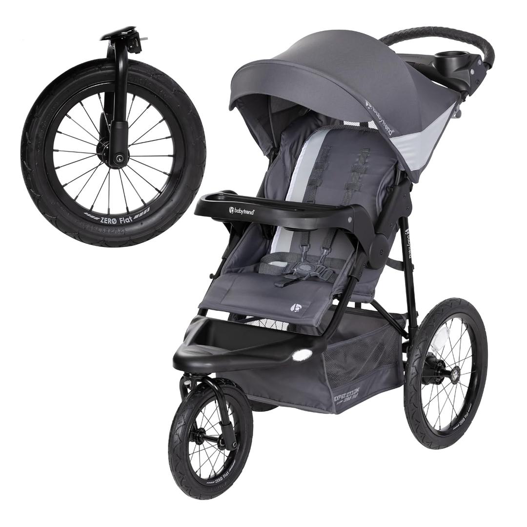 Baby Trend Expedition® Zero Flat Jogger with LED Lights, Dash Grey
Adjustable Canopy, Storage Basket & 2 Cup Holders with Foldable Design for Infant/Toddler Running, Family Outings & Daily Use