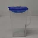 LocknLock Aqua Fridge Door Water Jug with Handle BPA Free Plastic Pitcher with Flip Top Lid Perfect for Making Teas and Juices, 2 QT, Blue