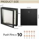 12x12 Shadow Box Frame with Real Glass, Double Door Display Case
