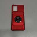 Vofolen for Motorola Moto Edge 5G 2024 Case with Card Holder [Store 2 Cards] + 360 Rotated Ring Holder Kickstand Heavy Duty Shockproof Wallet Phone Case Cover for Motorola Edge 2024, Red