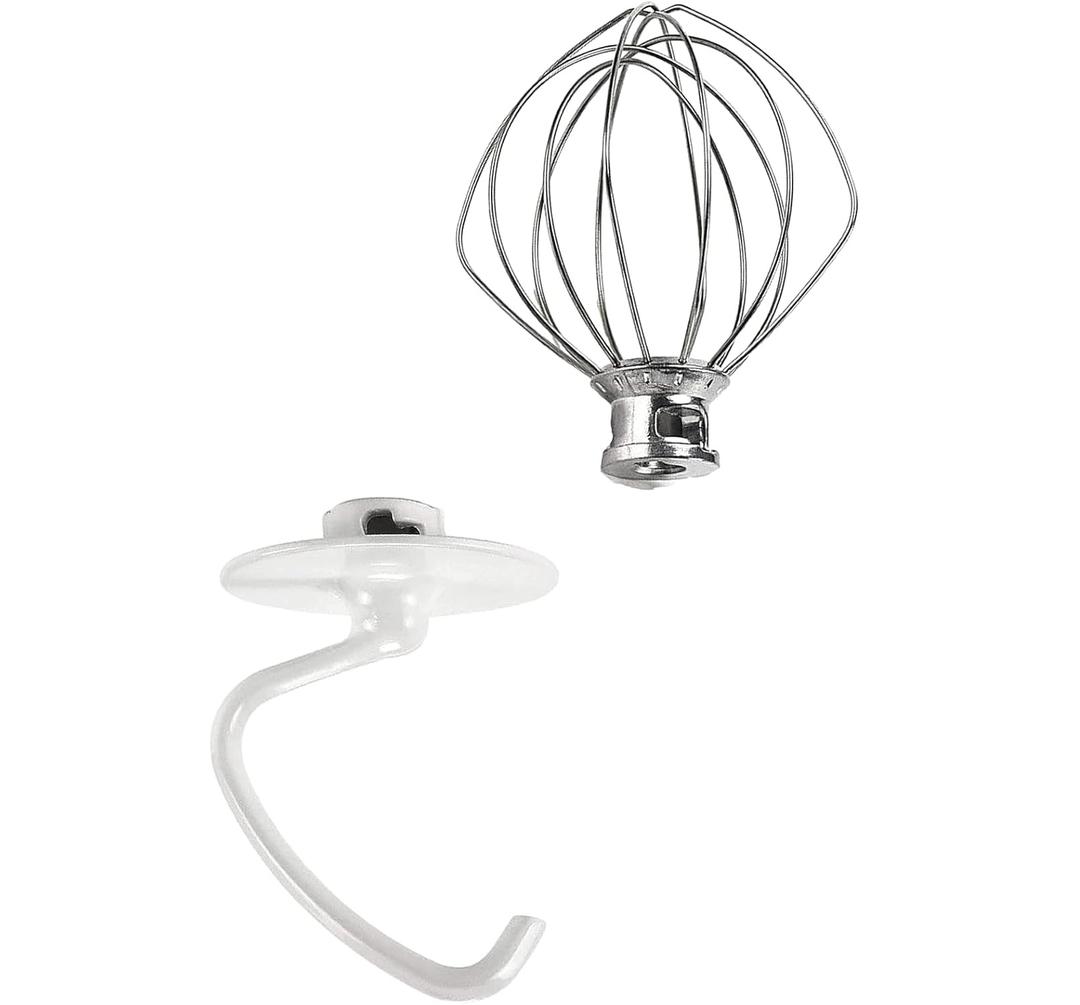 Stand Mixer Attachments 3-Piece Kit -Replace for Kitchen aid Accessories K45WW Wire Whip/ K45DH Dough Hook  Paddle with Scraper -Stainless Steel by TOMOON
