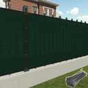 Patio 6 x 20 Fence Privacy Screen Green Commercial Grade Mesh Shade Fabric with Brass Gromment Outdoor Windscreen with Zipties