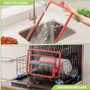 Freshmage 2Pcs Tempered Glass Cutting Boards for Kitchen, Glass Cutting Board Set (15"x10" & 12"x8") with Non-Slip Silicone Edges and Hanging Hole, Clear Cutting Board for Countertop & Chopping