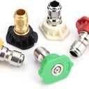 3 x HAOHIZE Pressure Washer Tips, 5 Pcs Pressure Power Washer Nozzle Tips for 1/4'' Quick Connect, 4000 PSI Multiple Degrees Pressure Washer Spray Nozzle (0, 15, 25, 40, 65) 2.5 GPM