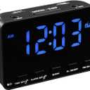 Portable Digital FM Radio Alarm Clock FM Radio Wake Up,USB Charging, Dimmer & Volume Dial, Snooze, Battery Backup Small Bedside Clock for Bedroom, Travel, and Desk