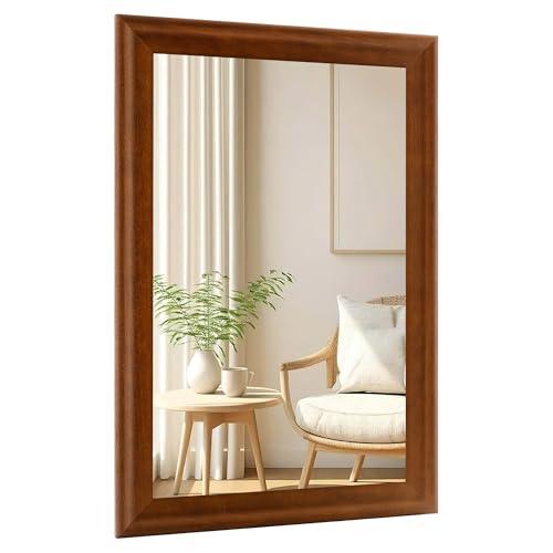 Rustic Wood Wall Mirror for Bathroom,Rectangle 24 x 36 inch Vanity Mirrors
Hanging Mirror with Wooden Frame for Living Room,Bedroom,Entryway(Walnut Brown)