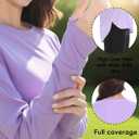 Womens Long Sleeve Shirts Workout Gym Top Activewear Running Hiking Athletic Exercise Shirt Rash Guard (Purple, L)