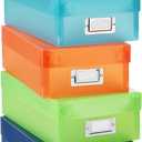 Whitmor Plastic Organizer Boxes Colors May Vary Set of 5