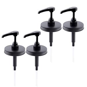 Mason Jar Syrup Dispenser Pump Lids Mason Jar Pump Lid Wide Mouth Airtight & Leak-Proof Coffee Bar Syrup Dispenser Pump Food Grade Honey Sauce Pump for Wide Mouth Mason Jar 4 Packs (Jar Not Included)
