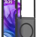 Cover for Motorola Razr 60 Ultra/60, Magnetic Wireless Charging Shell Frosted Translucent Phone Cover Slim Drop Protection Case(Black,Razr 60 Ultra)