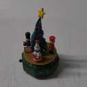 peafowl Christmas Music Box, Christmas Eve Christmas Wooden Music Box, Christmas Tabletop Decor, Christmas Tree Snowman Decoration and Rotatable Playing Music Box for Boys Girls Adults and Parties