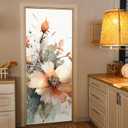 Door Stickers Murals Peel and Stick, Door Floral Decal Wraps Self-Adhesive, Decorative Wallpaper Cover for Bedroom Living Room Closet Decor, Watercolor Peony