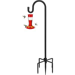 Kingsyard Adjustable Shepherd Hooks for Outdoor - 60 INCH Heavy Duty Bird Feeder Pole with 5 Prong Base, Hummingbird Feeder Stand, Garden Plant Baskets, Weddings Decor, Solar Light Lanterns